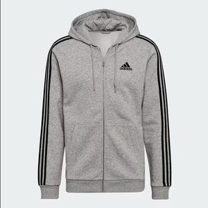New with tag Adidas Men's ESSENTIALS FLEECE 3-STRIPES FULL-ZIP HOODIE size small